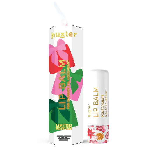 Hanging 9gm Lip Balm - White - Xmas Flowers Collection - Pomegranate & Blackcurrant