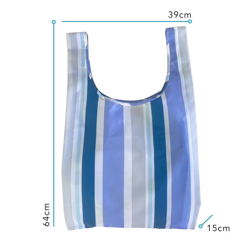 Blue & White Stripe Hamptons - Foldable Shopper Bag