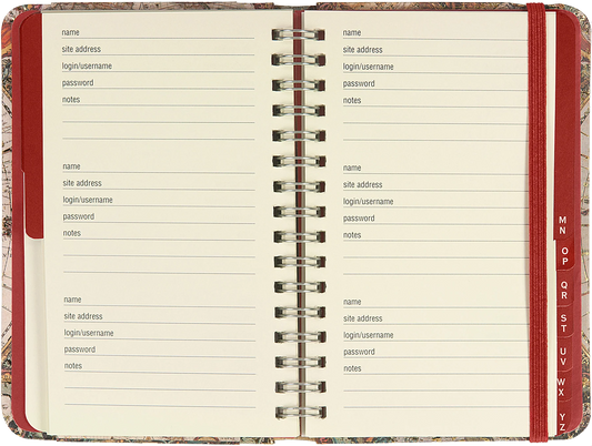 Old World Internet Address & Password Logbook