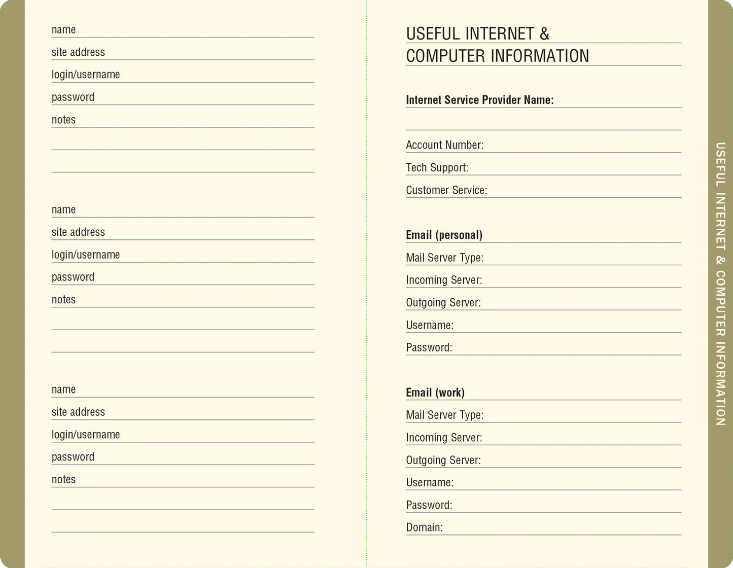 Midnight Floral Internet Address & Password Logbook