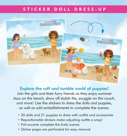 Puppies Sticker Doll Dress-Up Book