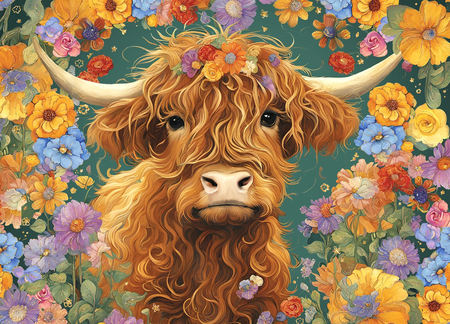 Highland Cow 500-Piece Jigsaw Puzzle