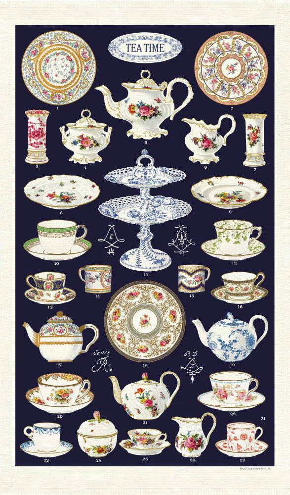 Cavallini Tea Towel – Tea Time