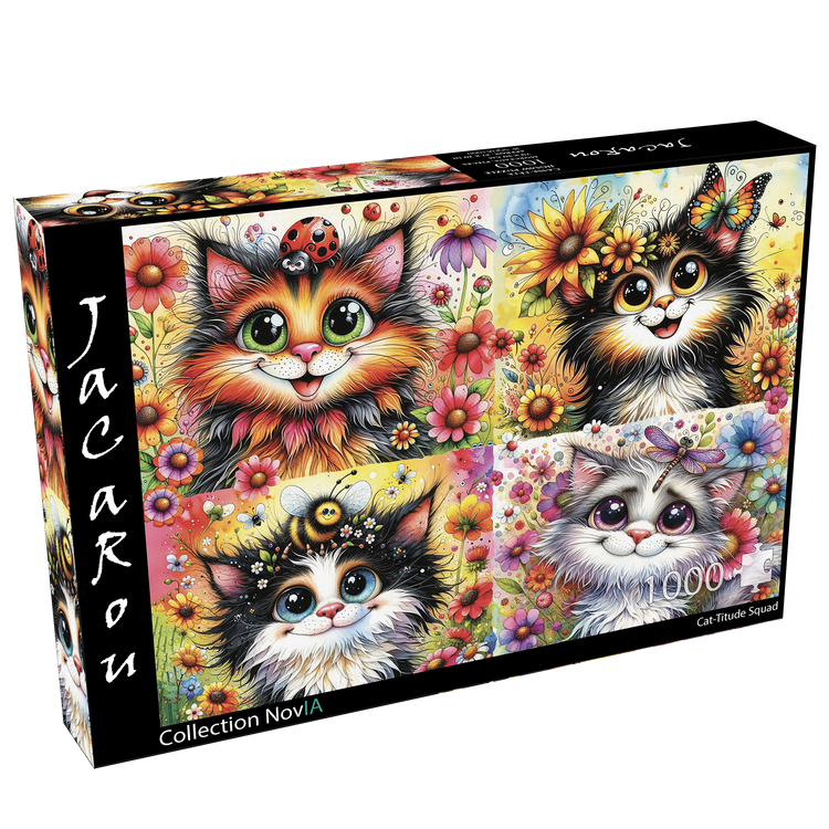 JaCaRou Cat-Titude Squad 1000pc Jigsaw Puzzle