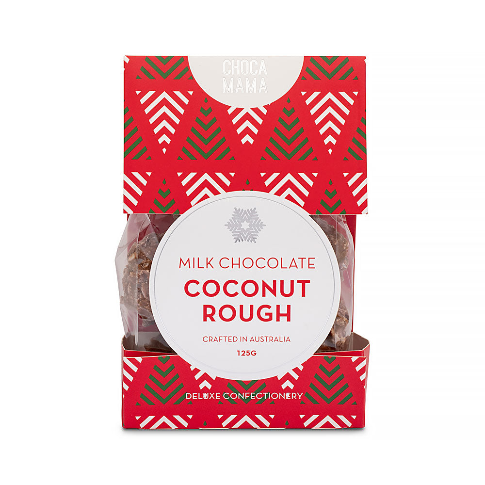 Chocamama Christmas Milk Chocolate Coconut Rough 125g