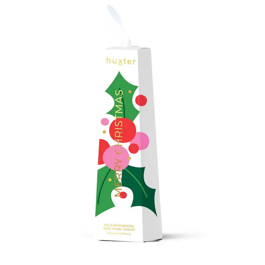 Hanging 35ml Hand Cream - White - Xmas Flowers Collection - Fig & Rosewood