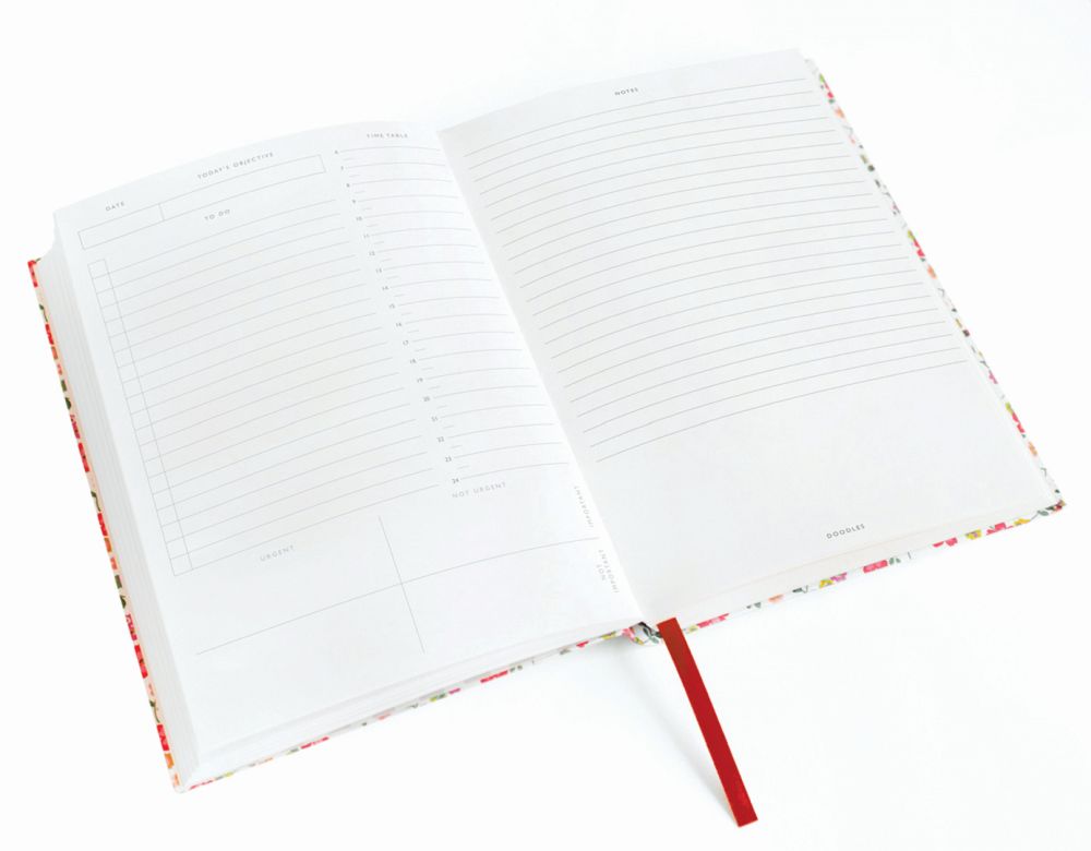 A5 Soft Cloth Cover Daily Planner - Coral