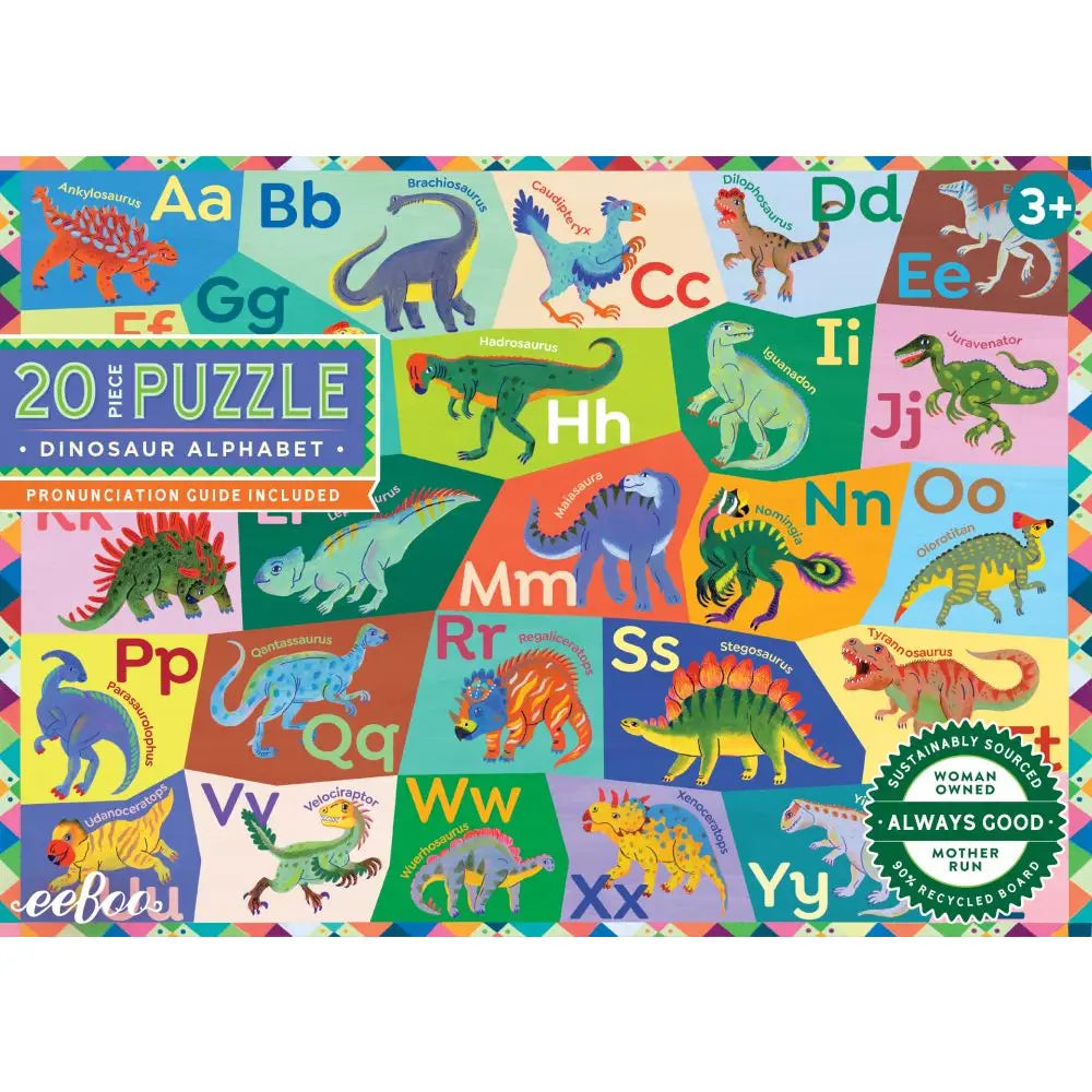 eeBoo 20 Pc Puzzle – Dinosaur Alphabet