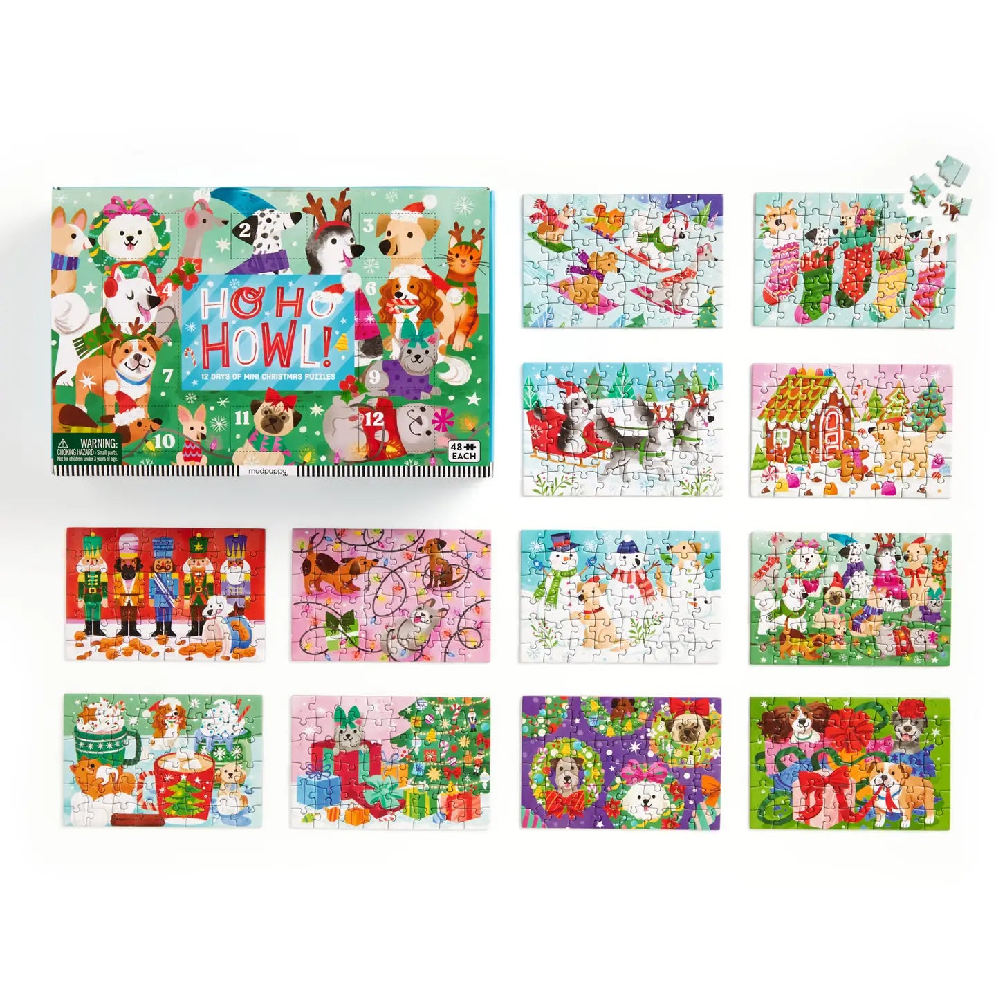 Mudpuppy Advent Calendar Mini Puzzles - Ho Ho Howl