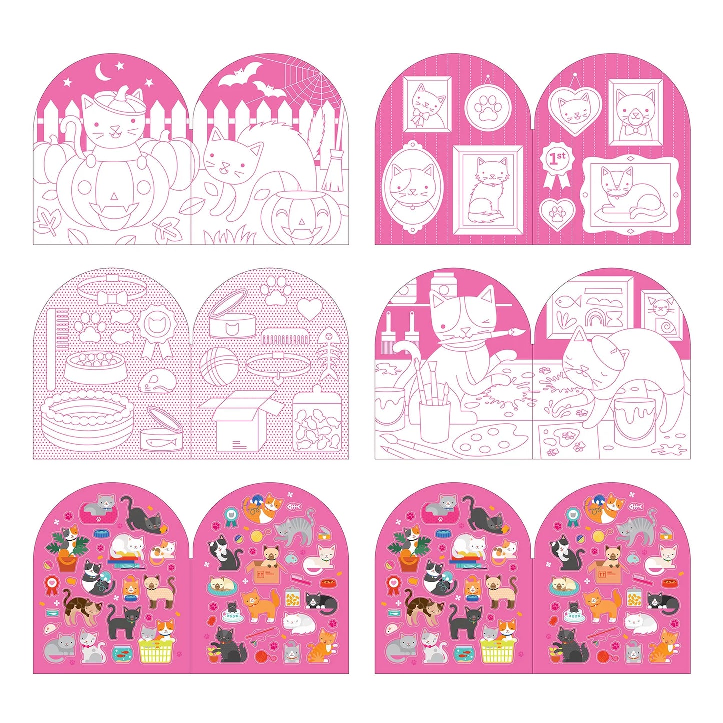 Petit Collage Colouring Book with Sticker - Cats