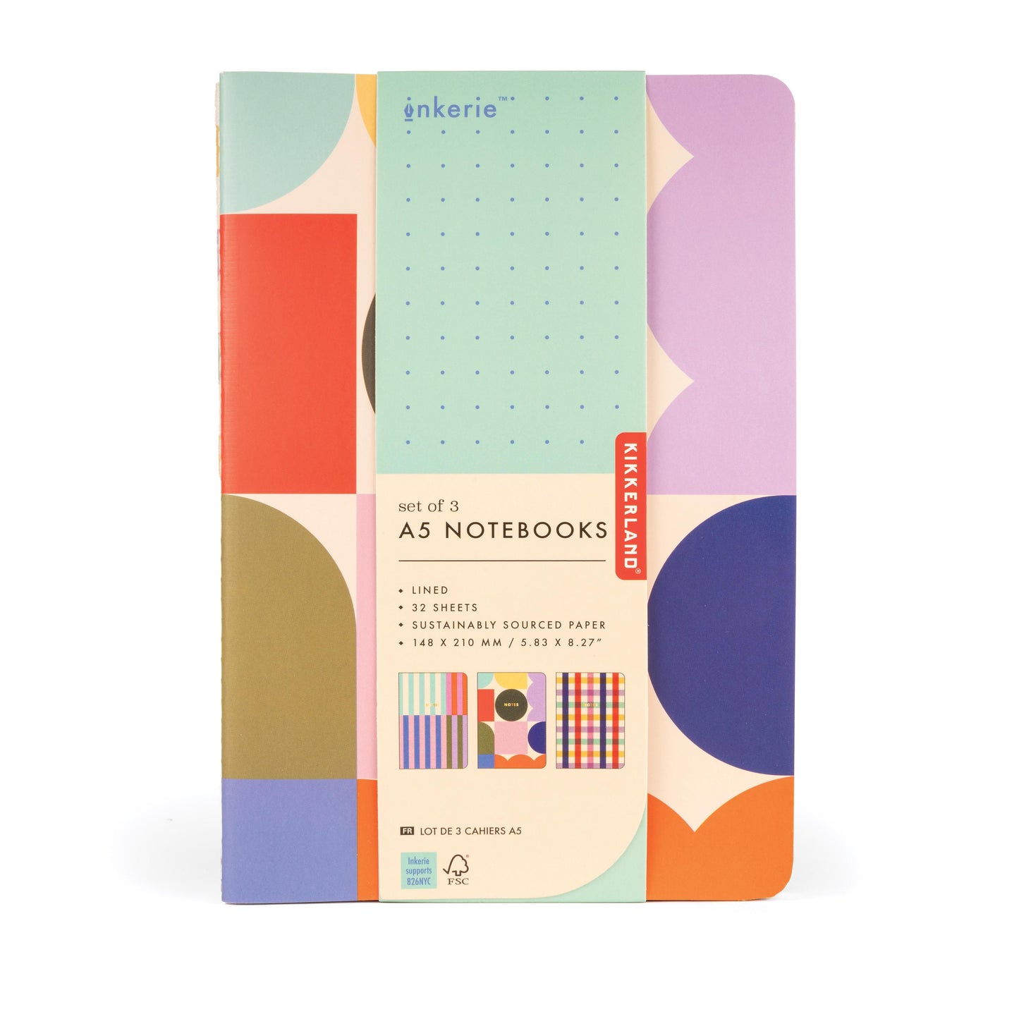 A5 Notebooks 3pcs Set Multi-Coloured