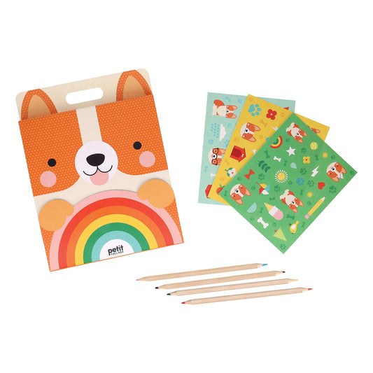 Petit Collage Carry-Along Sketch Kit - Corgi Orange