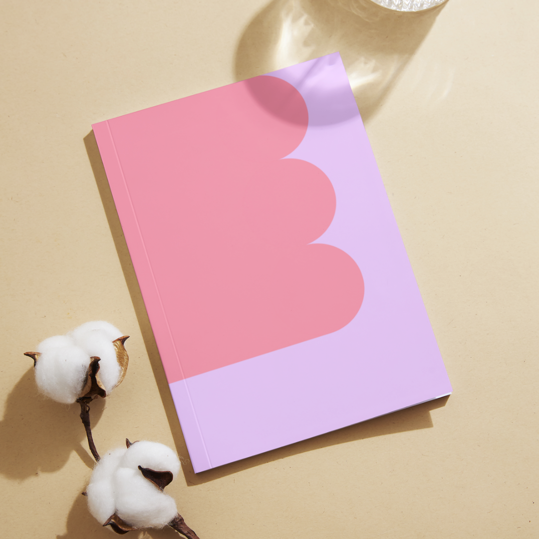 "Think Pink" Lined Journal with Abstract Design