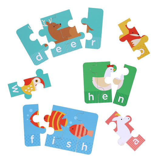 PETIT COLLAGE Spelling Puzzles - Animals Multi-Coloured