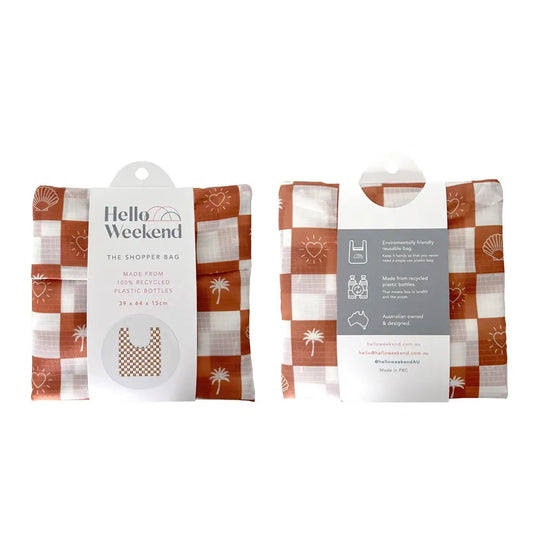 Palm Trees, Hearts & Shells - Foldable Shopper Bag