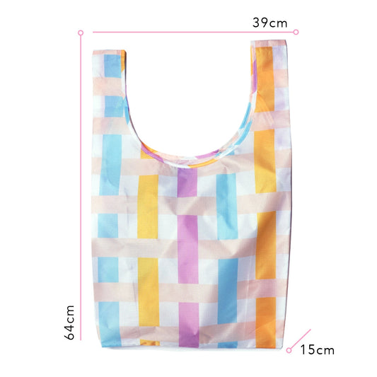 Pink, Blue, Yellow Summer Splice - Foldable Shopper Bag