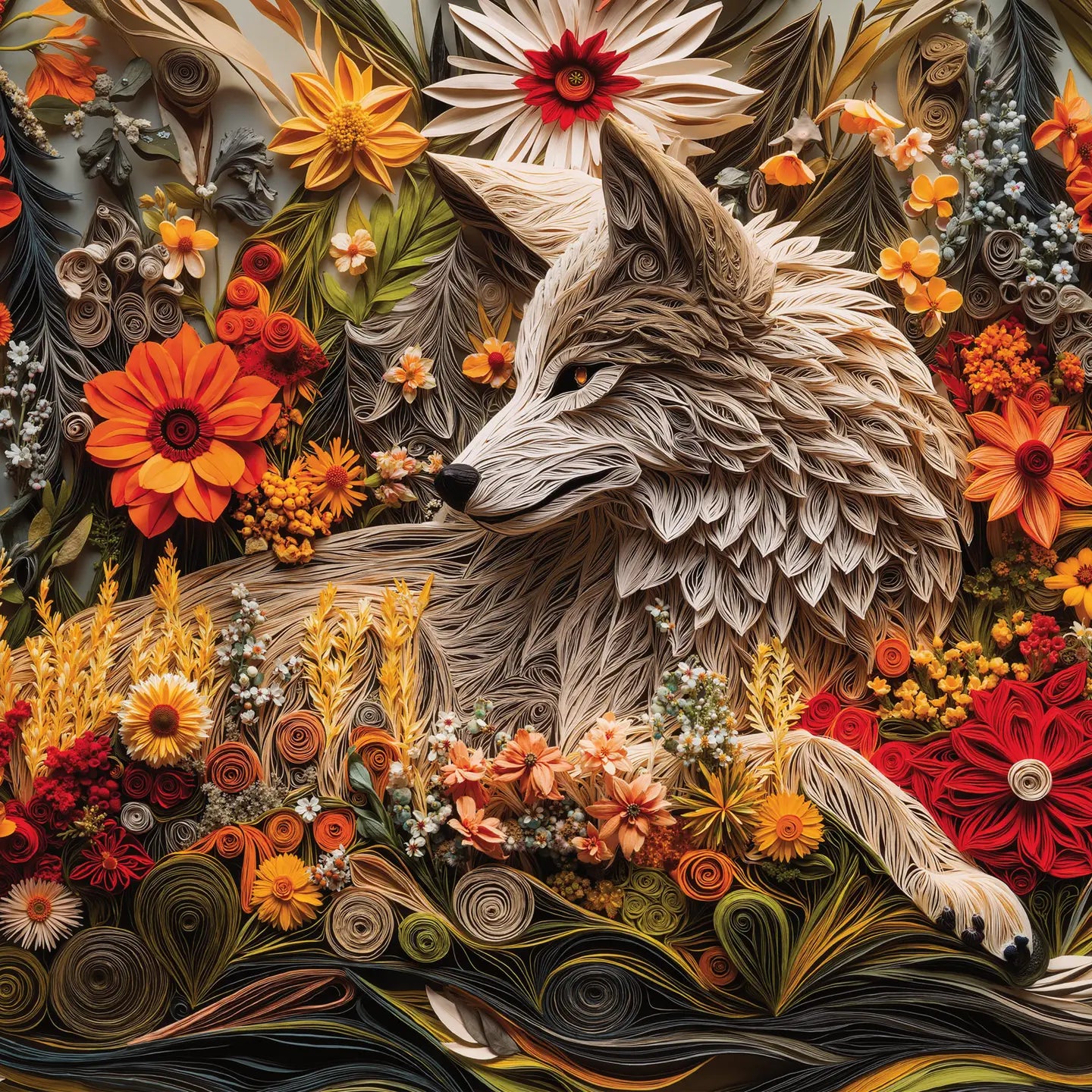Final Piece Puzzles No. 15 - Wildflower Wolf