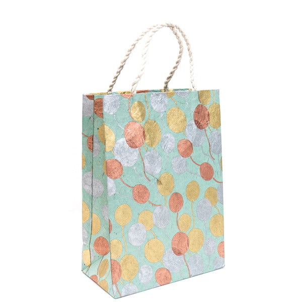 Gift Bag Medium - Balloons Gold Copper Silver On Pool