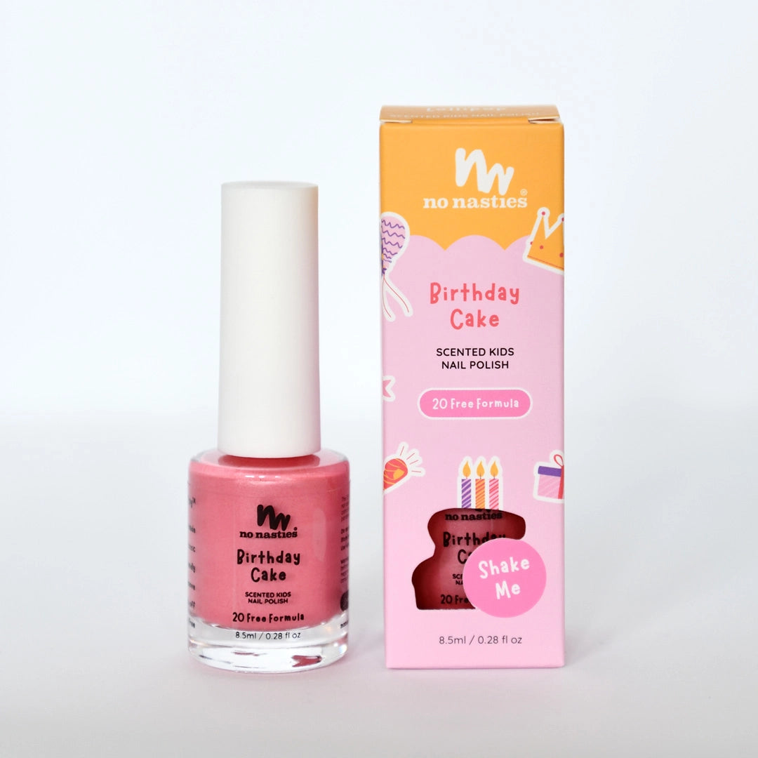 No Nasties Scented Scratch Off Nail Polish - Birthday Cake Party Pink