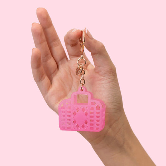 Retro Itty Bitty Bag Charm - Neon Pink