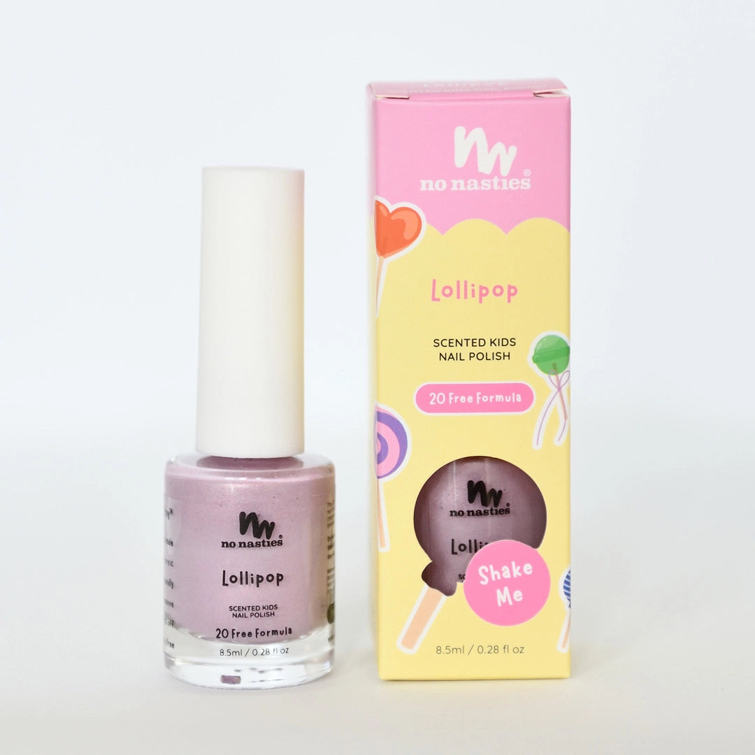 No Nasties Scented Scratch Off Nail Polish - Lollipop Pink / Purple