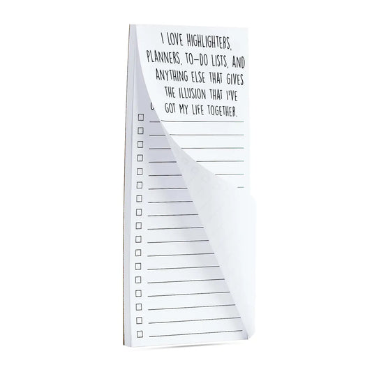 I Love Highlighters and Planner Funny Printed To Do List Pad