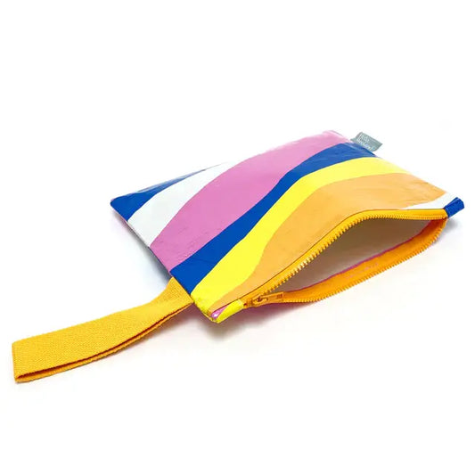 Pink, Orange, Blue & White - Zipper Pouch