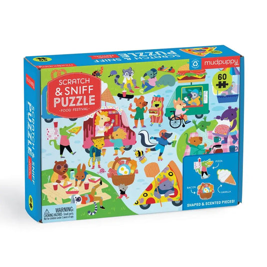Mudpuppy Scratch Sniff 60pc Puzzle - Food Festival