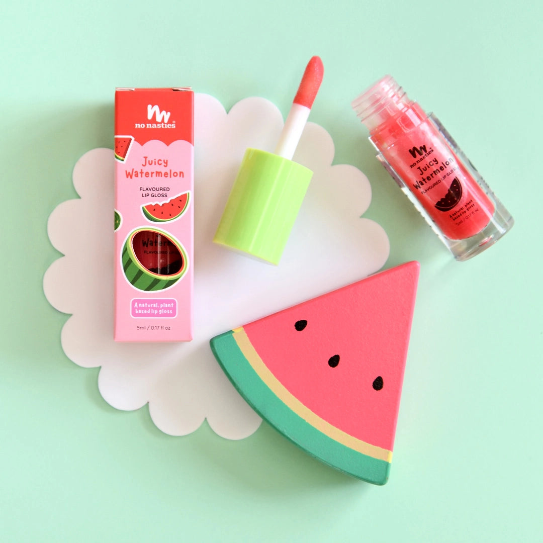 No Nasties Natural Kids Lip Gloss Wands - Juicy Watermelon