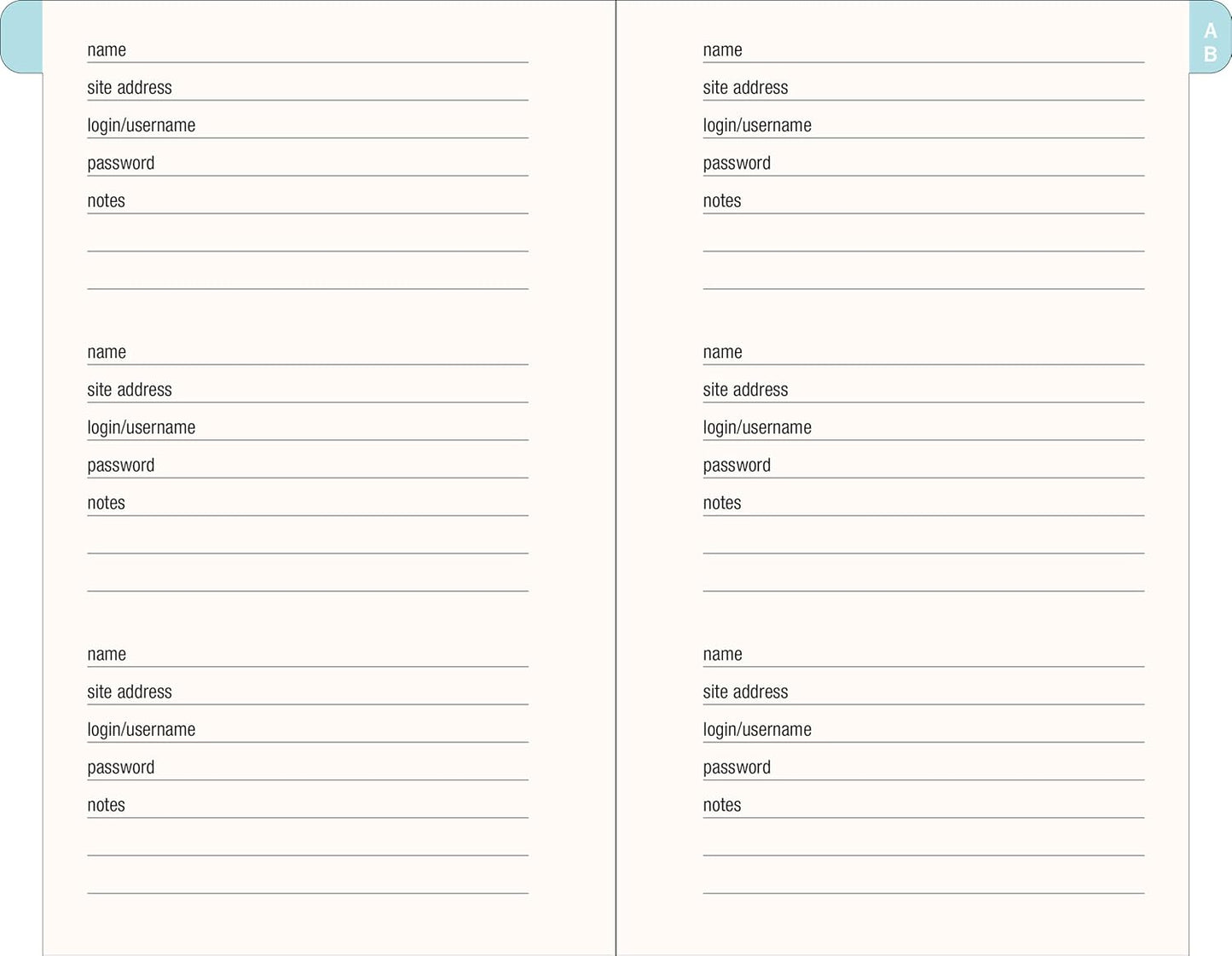 Blooms & Butterflies Internet Address & Password Logbook