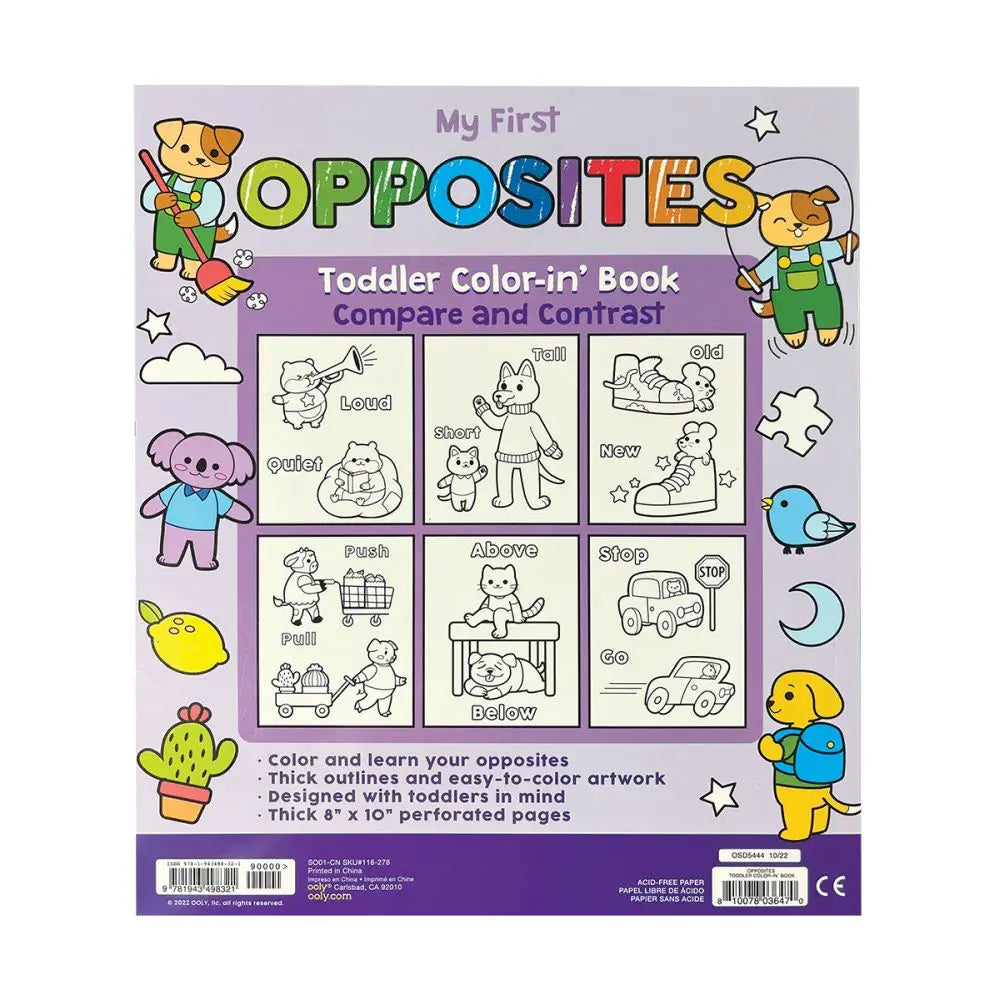 Ooly Colour-in' Book Toddler - Opposites