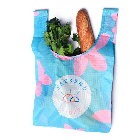 Pink & Blue Weekend Vibes - Foldable Shopper Bag