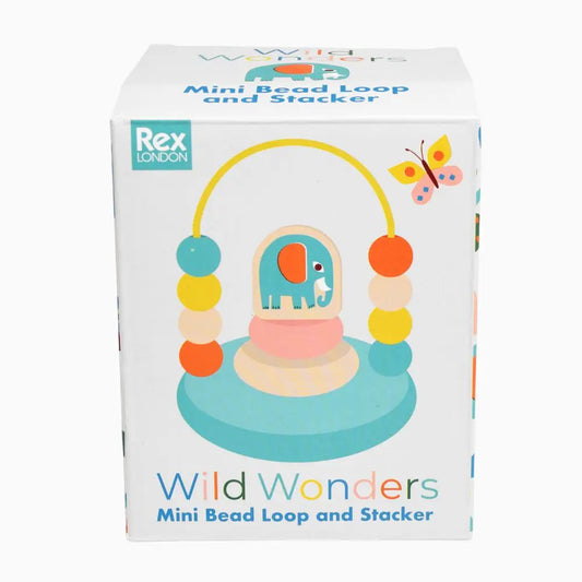 Rex London Wooden Toy – Wild Wonders Mini Bead Loop Stacker