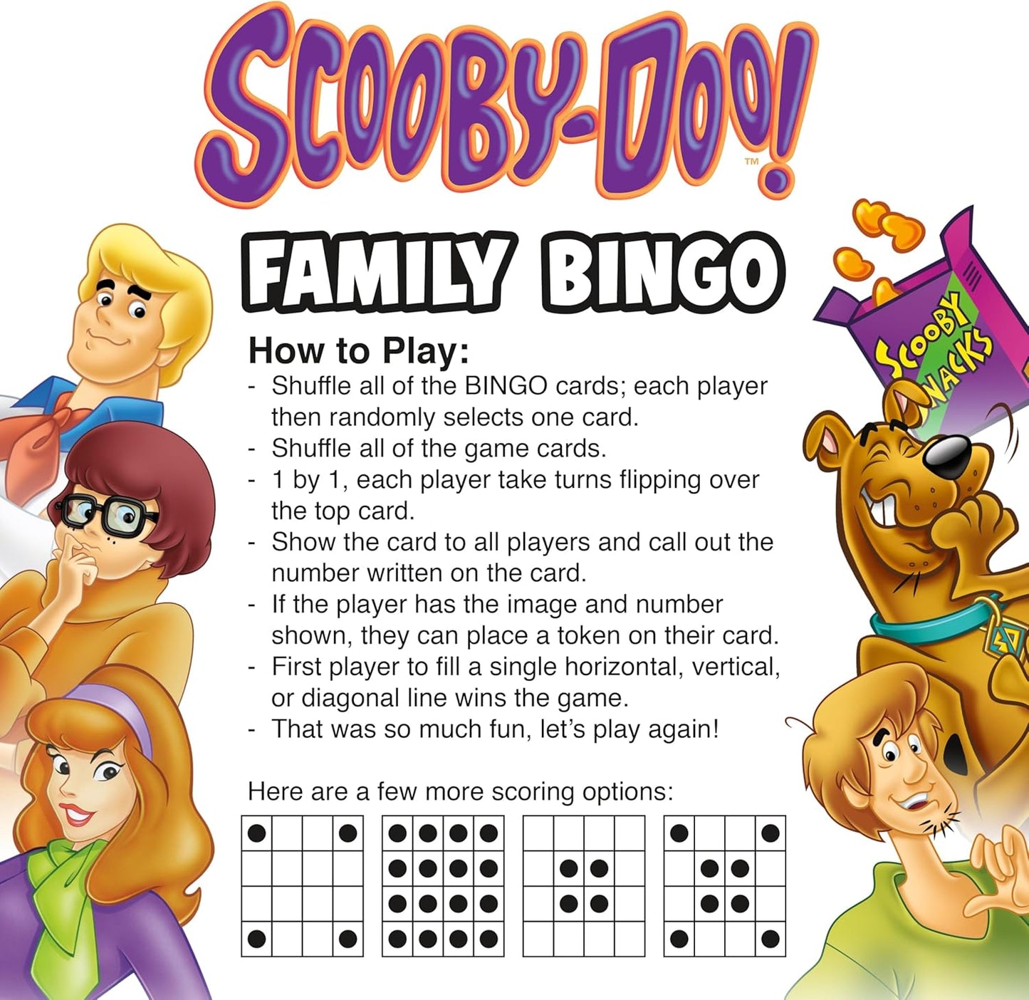 Scooby Doo Family Bingo Game