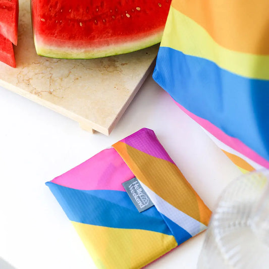 Pink, Orange, Blue & White Calypso - Foldable Shopper Bag
