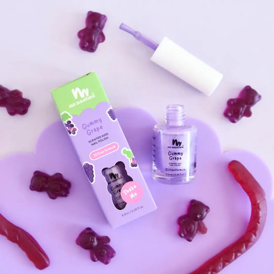 No Nasties Scented Scratch Off Nail Polish - Gummy Grape Purple