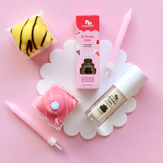 No Nasties Natural Kids Lip Gloss Wands - Birthday Cake