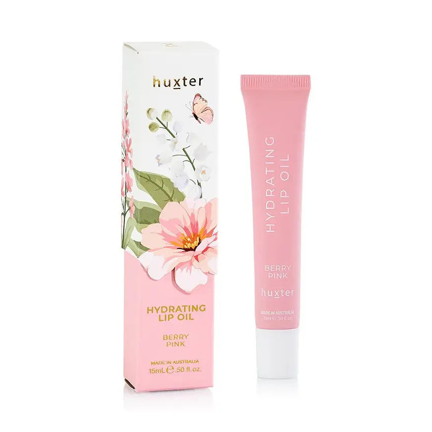 Huxter 15ml Hydrating Lip Oil Boxed - Limited Edition - Berry Pink