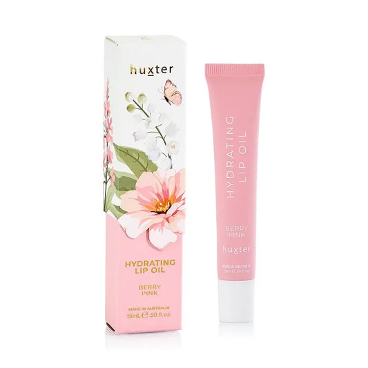Huxter 15ml Hydrating Lip Oil Boxed - Limited Edition - Berry Pink