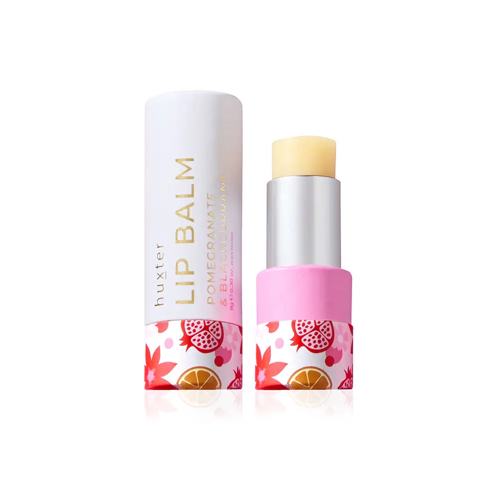 Hanging 9gm Lip Balm - White - Xmas Flowers Collection - Pomegranate & Blackcurrant
