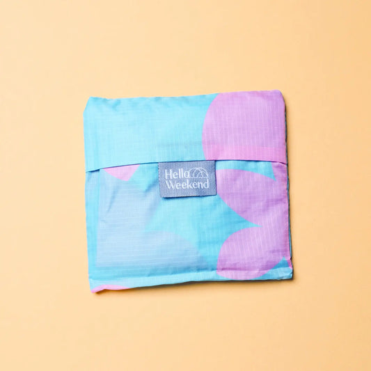 Pink & Blue Weekend Vibes - Foldable Shopper Bag