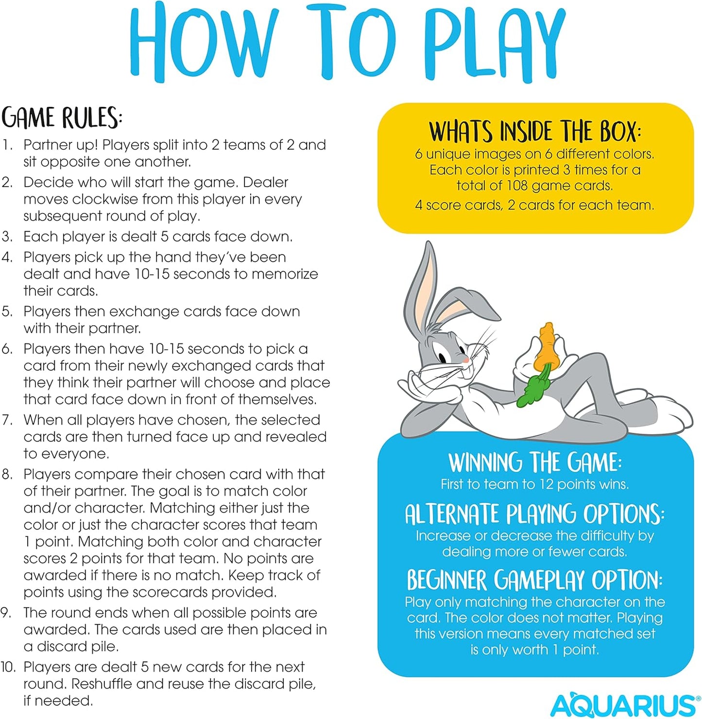 Looney Tunes Memory Master Card Game