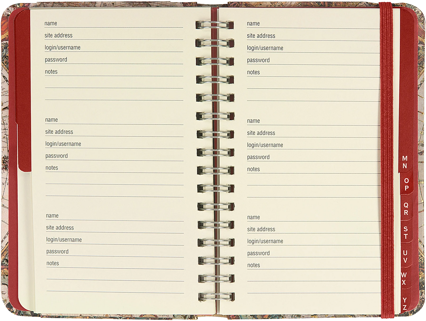Old World Internet Address & Password Logbook