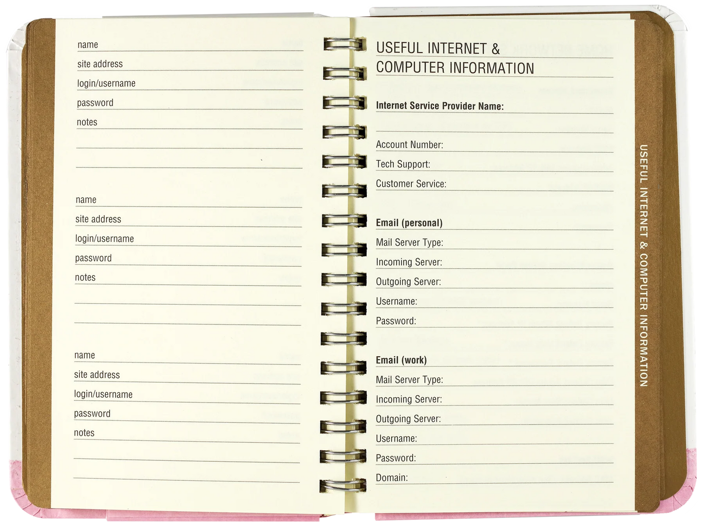 Tree of Hearts Internet Address & Password Logbook