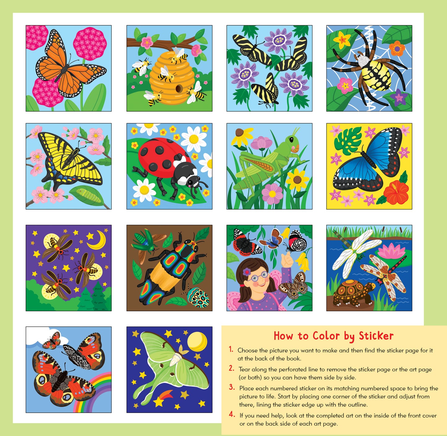 Color-By-Sticker Book - Butterflies & Bugs