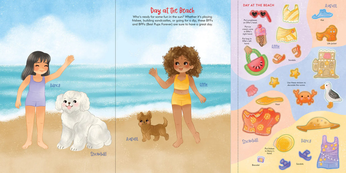 Puppies Sticker Doll Dress-Up Book
