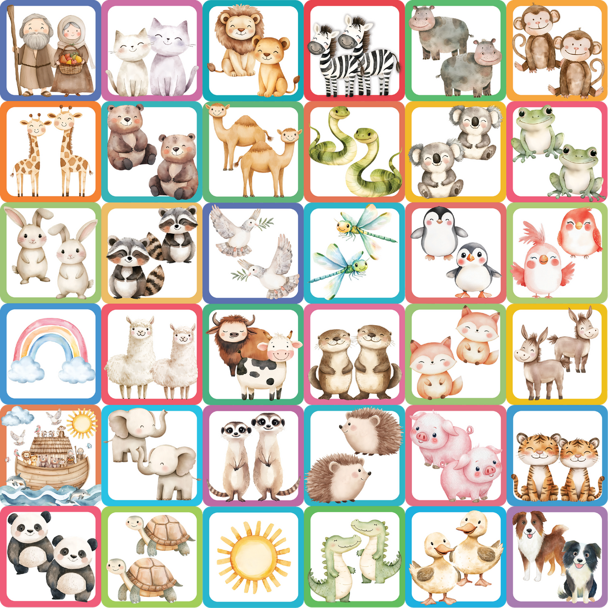 Noah's Ark Memory Match Game (set of 72 cards)