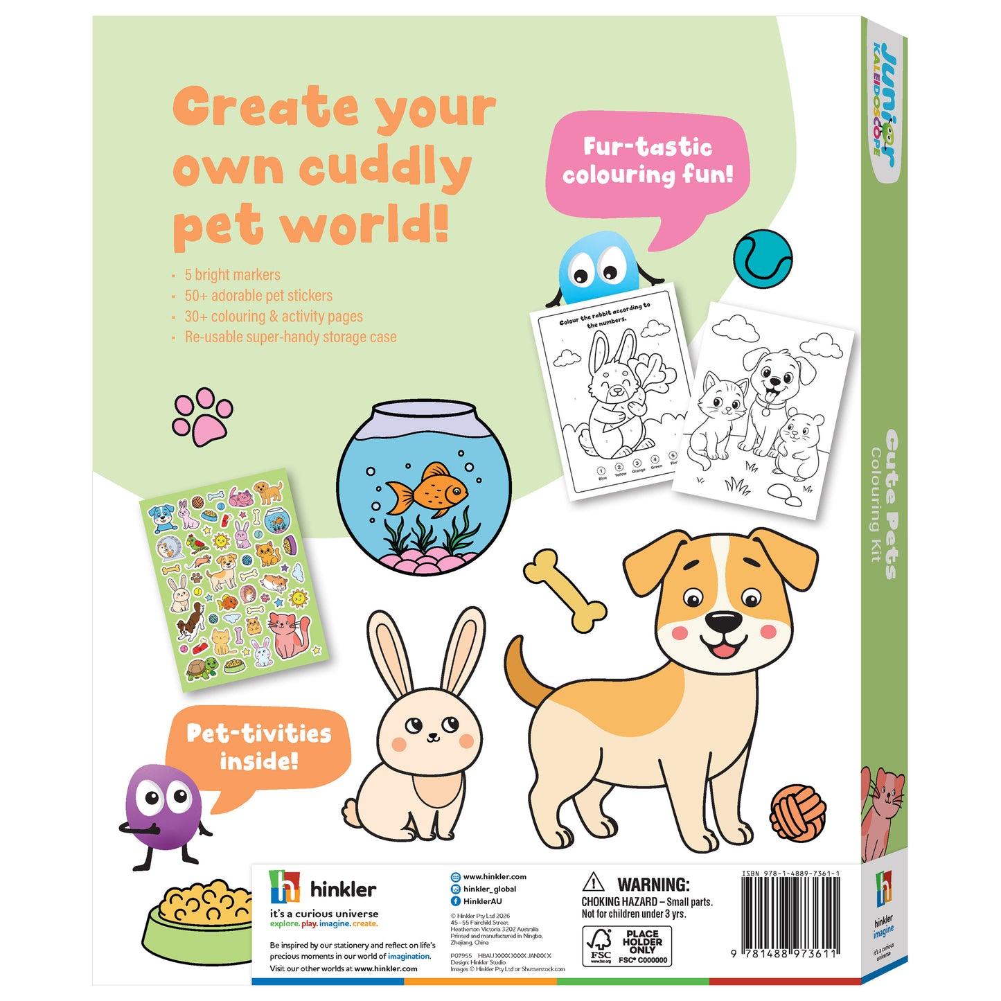 Jr Kaleidoscope Colouring Kit Cute Pets