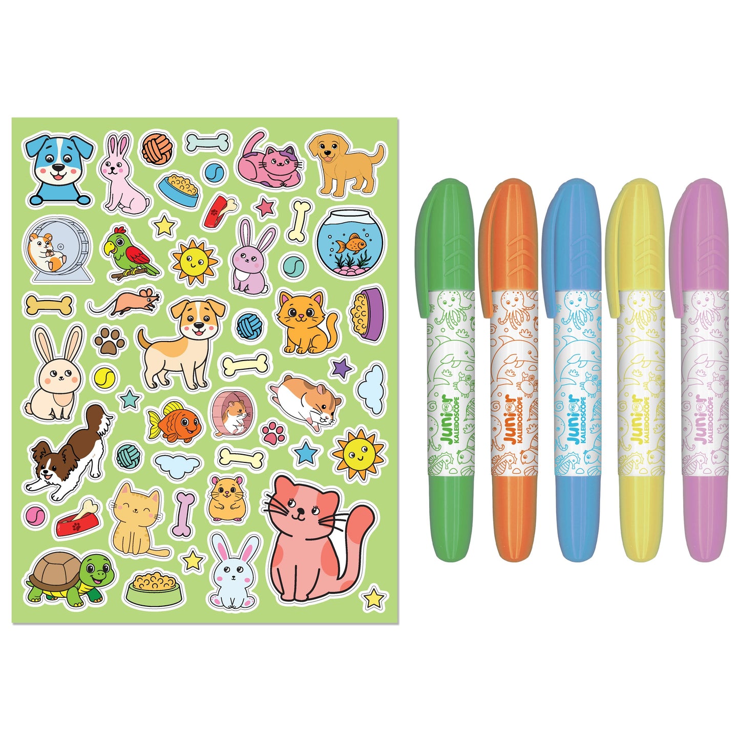 Jr Kaleidoscope Colouring Kit Cute Pets