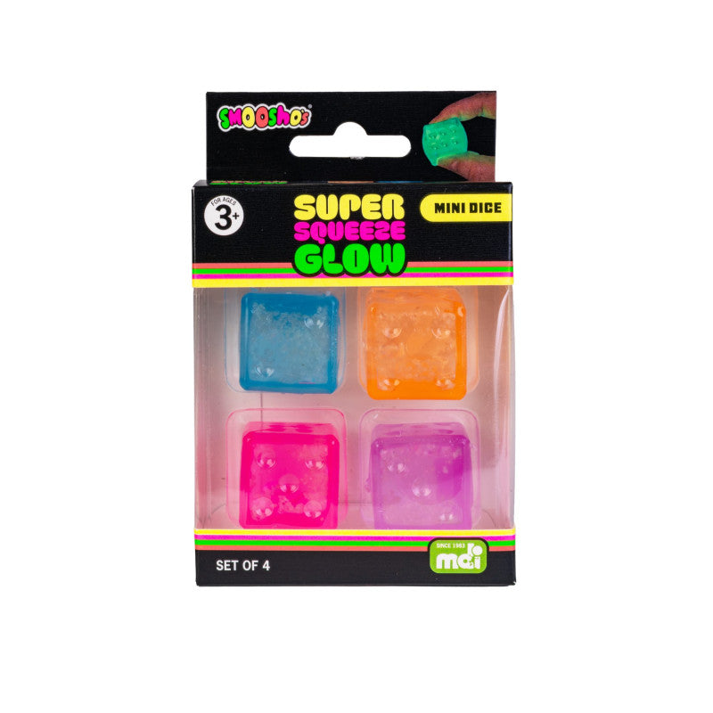 Mini Dice GID Smooshos Super Squeeze Set of 4